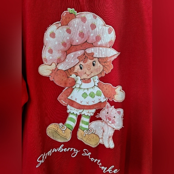 Strawberry Shortcake Womens Oversized Graphic Print Red Sweatshirt Size S/M - Picture 4 of 6